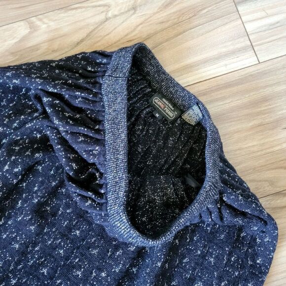 Jeanne Pierre Lambs Wool Knit Pleated Metallic Midi Skirt in Black & Silver - Picture 8 of 13